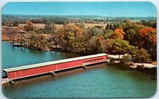 Postcard - Langley Covered Bridge Historic Site - Three Rivers, Michigan picture