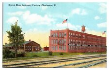 Vintage Brown Shoe Company Factory, Blank Back, Error, Charleston, IL Postcard picture