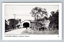 Guilford IN-Indiana, Guilford Covered Bridge, Antique Vintage Souvenir Postcard picture