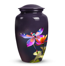 Colorful Dragonfly on Flower Large Urn for Human Ashes Unique Urns picture