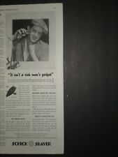 1937 IRON  STEEL WORKER SHAVING WITH SCHICK SHAVER Photo print ad picture