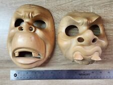 Two Beautiful Indonesian Wooden Mask (s) Hand Carved By Nyoman Naranata Hibiscus picture