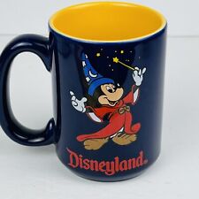 Mickey Mouse Fantasia Coffee Mug Walt Disney World Dark Blue & Gold 14oz picture