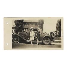 Vintage Snapshot Photo Two Flapper Women Posing In Front Of Antique Car 1929 picture