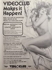 Video Club VHS or Beta Uncencored Movies Vintage Print Ad 1982 **See Descr** picture