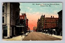 Kansas City MO-Missouri, Broadway North From Eleventh Vintage c1912 Postcard picture