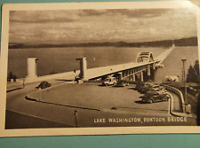 Undated used Postcard Real Lake Washington Pontoon Bridge Washington WA, 1943. picture