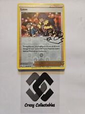 Pokemon Card Leon 134/159 Reverse Holo Signature Trainer Crown Zenith Mint picture