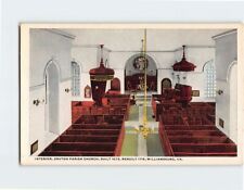 Postcard Interior, Bruton Parish Church, Williamsburg, Virginia picture