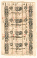Bank of Augusta Uncut Obsolete Sheet - Broken Bank Notes - Augusta, Maine - Pape picture