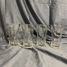 Libbey Coca Cola Set of 4 Flared Wide Mouth Glass Tumbler 16 oz Glass Coke picture