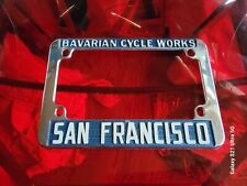 Motorcycle license plate frame SAN FRANCISCO BAVARIAN CYCLE Works BMW VINTAGE  picture