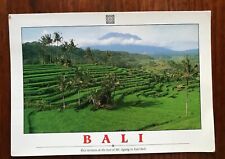 Bali Postcard Rice Terraces at  foot of Mt. Agung in East Bali. Posted 3 stamps picture
