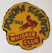 Ponoka Stampede 1948 Whisker Club Rodeo Patch Badge Felt 5.25