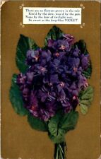 vintage postcard -bouquet of violets and poem c1900s picture