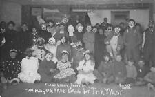1910s RPPC Creepy Ass Masquerade Ball FLASHLIGHT PHOTO scary masks Horror movie picture