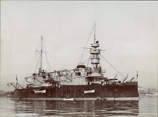 France, le Neptune, Marceau class battleships vintage print, albumin print  picture
