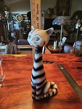 TALL CERAMIC LONG NECK CAT MADE IN ITALY  APROX 13 1/2