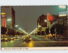 Postcard World Famous Hollywood Boulevard at night Los Angeles California USA picture