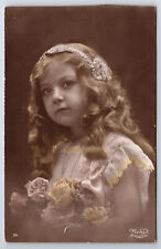 Vintage Postcard C1905 Girl With Beautiful Long Curly Hair picture