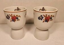 Set Of 2 Vintage Porcelain Egg Cups Floral Design picture