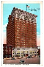 Vintage YMCA Hotel, World's Largest Men's Hotel, Chicago, IL Postcard picture