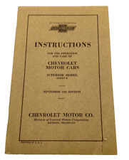 1925 Chevrolet Automobile Motor Car Superior Model K Instruction Book Manual picture
