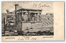 1903 Cariathydes Sculpted Female Figure Athens Greece Melbourne FL Postcard picture