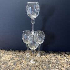 Vintage Wine Glasses Chrystal Etched Floral Design set of 4 picture