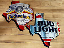 Budweiser and Bud Light Texas State Shaped Signs  -  -  picture