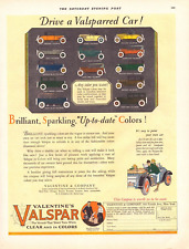 1927 Valentine's Valspar Car Varnish Paint  Print Ad Brilliant Sparkling Colors picture