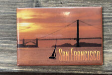 Vintage San Francisco Bridge Rectangle Refrigerator Magnet Souvenir 3” x 2” picture