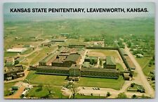 Postcard KS Leavenworth Kansas State Penitentiary Aerial View Chrome A23 picture