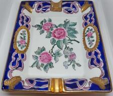 Murata Art Vancouver Canada Hand Painted Pink Peonies Porcelain Ashtray - New picture