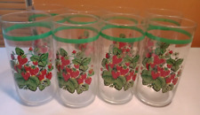 Vintage Strawberry Glasses. Set Of 8 picture
