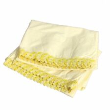 Vintage Springmaid Combed Percale 100% Cotton Crochet Trim Yellow 2 Pillowcases picture