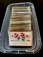 ~Huge~Estate-Lot-of 110 +Velvet~Airbrushed~Embossed~Antique~Greetings-Postcards~ picture