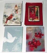48 CHRISTMAS CARDS WITH ENVELOPES, 4 UNIQUE STYLES (20/20/4/4 QTY), BOXED, NEW picture