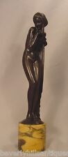 Rare Antique Art Deco Vienna Bronze Signed Lorenzl Nude Lady Holding Her Robe picture