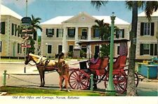 Vintage Postcard 4x6- Old Post Office and Carriage, Nassau, Bahamas 1960-80s picture