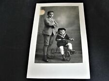 Older Brother carrying Younger Brother-Real Photo Postcard-RPPC-Stamp Box-1930s. picture