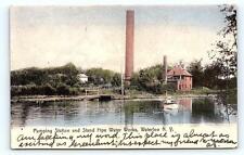 WATERLOO, NY New York WATER WORKS & Stand Pipe 1911 Handcolor Rotograph Postcard picture