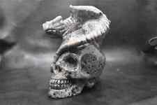 0.85kg Natural yooperlite dragon skull carved Quartz Crystal skull Healing  picture