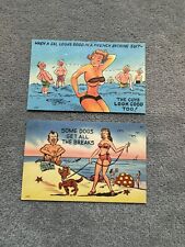 1940's 1950's Comic postcards Girls beach bikini picture