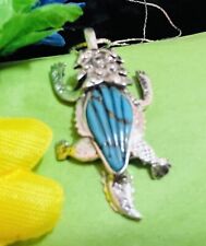 Navajo Sterling Turquoise Horned Lizard Necklace #912 SIGNED picture
