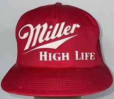 Vintage 80s 90s Miller High Life Trucker Snapback Hat Cap Beer Advertising picture