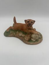 Vintage Charmstone Border Terrier Dog Figure by Earl Sherwan Cold Cast Marble picture