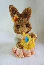 Vintage Easter Bunny w Basket of Eggs Dress Figurine 5
