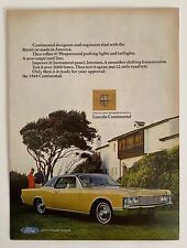 1967 Lincoln Continental on Grass Lawn Vintage Advertisement Print Art Car Ad picture
