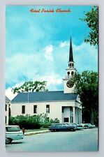 Billerica MA-Massachusetts, First Parish Church, Antique Vintage Postcard picture